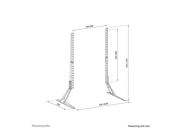 Neomounts DS45-430BL19 - Stativ for TV stål svart skjermstørrelse:...