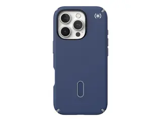 Speck Presidio 2 Pro - Baksidedeksel for mobiltelefon med klikkl&#229;s - MagSafe-samsvar - hard polykarbonat, bl&#248;t termoplastpolyuretan (TPU) - kystbl&#229;/st&#248;vet gr&#229; - for Apple iPhone 16 Pro