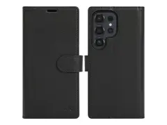 iiglo - Lommebok for mobiltelefon - 2-i-1 polyuretanlær - svart - for Samsung Galaxy S25 Ultra