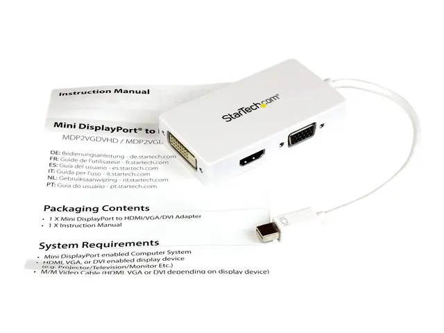 StarTech.com Travel A/V Adapter: 3-in-1 Mini DisplayPort to VGA DV...
