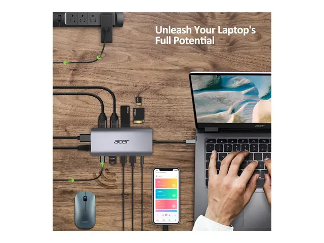 Acer 12-In-1 Type-C Adapter - dokkingstasjon USB-C 2 x HDMI, DP 1GbE