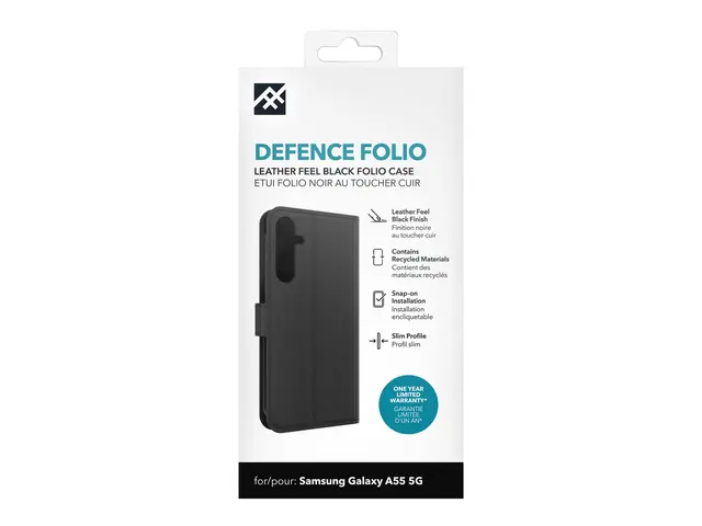 iFrogz Defence - Beskyttelsesboks lommebok for mobiltelefon lær sv...