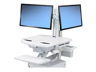 Ergotron StyleView - Monteringskomponent (løftemotor, hengselbue, 2 VESA-adaptere, kabelstyringsmaskinvare) side-til-side - for 2 LCD-skjermer - sett med to skjermer - hvit - skjermstørrelse: inntil 24" - vognmonterbar