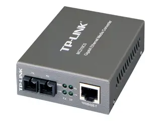 TP-Link MC210CS - Fibermedieomformer 1GbE - 1000Base-FX, 1000Base-T - RJ-45 / SC-enkeltmodus - opp til 15 km - 1310 nm - for P/N: TL-MC1400, TL-SG3210XHP-M2 V2.6, TL-SG3452XP V1