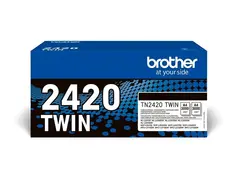 Brother TN2420 TWIN - 2-pack - Høy ytelse svart - original - tonerpatron - for Brother DCP-L2510, L2530, L2537, L2550, HL-L2310, L2370, L2375, MFC-L2710, L2713