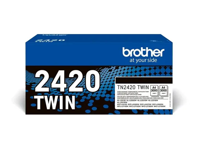 Brother TN2420 TWIN - 2-pack Høy ytelse svart original tonerpatron...