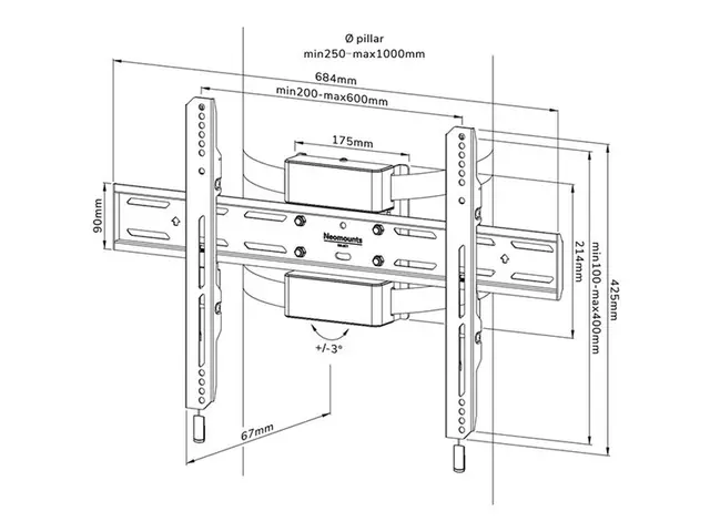 Neomounts WL30S-910BL16 - Monteringssett (montering) fast for flat...