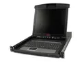 APC LCD Console - KVM-konsoll med KVM-svitsj 8 porter - PS/2 - 17&quot; - kan monteres i rack - VGA - svart - 1U - for P/N: AR3106SP, SMX1000C, SMX1500RM2UC, SMX1500RM2UCNC, SMX750C, SMX750CNC, SRT5KRMXLW-TW