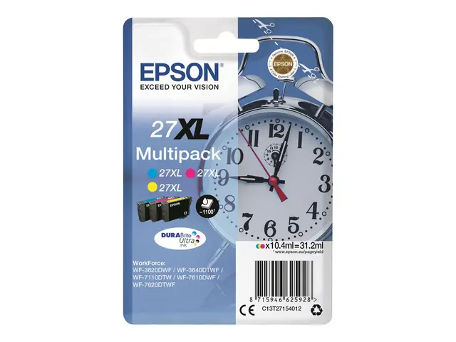 Epson 27XL Multipack - 3-pack - 31.2 ml - XL - gul, cyan, magenta ...