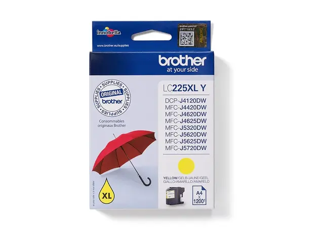 Brother LC225XLY - Gul - original - blekkpatron - for Brother DCP-...