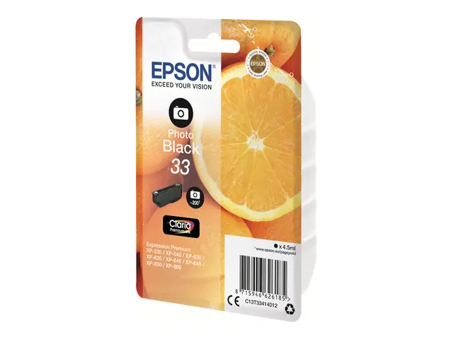 Epson 33 - 4.5 ml - fotosort - original - blære med RF/lyd-alarm -...