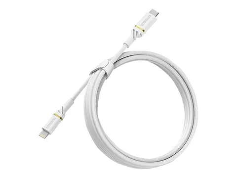 OtterBox Standard - Lightning-kabel - 24 pin USB-C hann til Lightning hann 2 m - skyst&#248;vhvit - Power Delivery-st&#248;tte