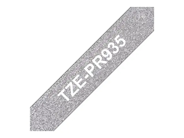 Brother TZe-PR935 - Hvitt trykk på premium glanssølv Rull (1,2 cm ...