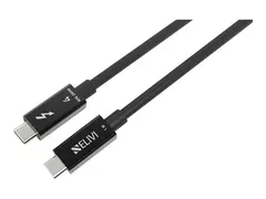 Elivi - Thunderbolt-kabel - 24 pin USB-C (hann) til 24 pin USB-C (hann) USB 2.0 / USB 3.1 / USB 3.2 / USB4 / Thunderbolt 3 / Thunderbolt 4 - 1 m - 8K 60Hz st&#248;tte, opp til 240 W str&#248;mforsyningsst&#248;tte - svart