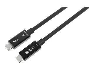 Elivi - Thunderbolt-kabel - 24 pin USB-C (hann) til 24 pin USB-C (hann) USB 2.0 / USB 3.1 / USB 3.2 / USB4 / Thunderbolt 3 / Thunderbolt 4 - 1 m - 8K 60Hz st&#248;tte, opp til 240 W str&#248;mforsyningsst&#248;tte - svart