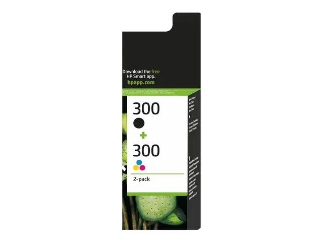 HP 300 - 2-pack svart, farge (cyan, magenta, gul) original blekkpa...