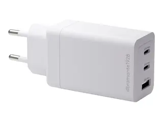 dbramante1928 re-charge - Strømadapter - 65 watt 3 utgangskontakter (2 x USB-C, USB) - hvit