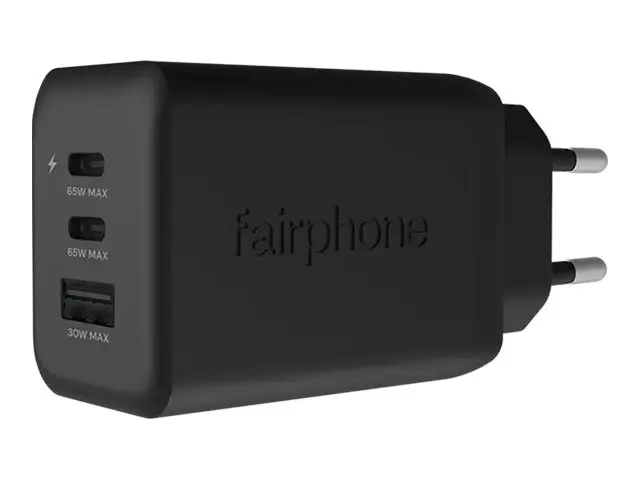 Fairphone - Strømadapter 65 watt PD 3.0, PD/PPS 3.3, PE 2.0+, QC 2...