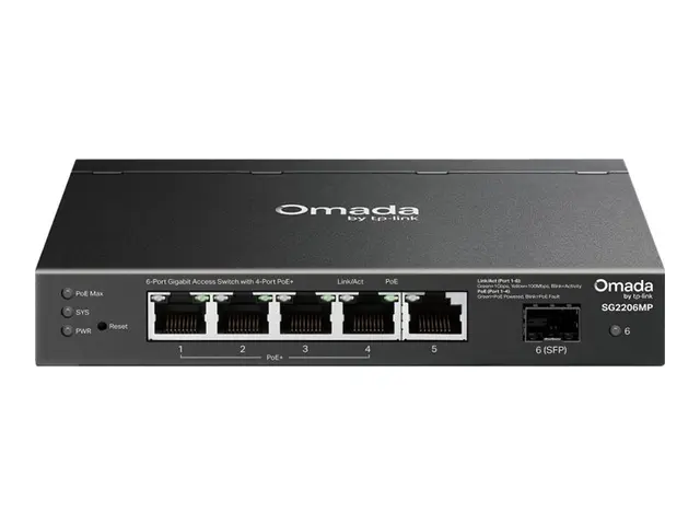 TP-Link Omada SG2206MP V1 - Switch Styrt 5 x 10/100/1000 (4 PoE+) ...
