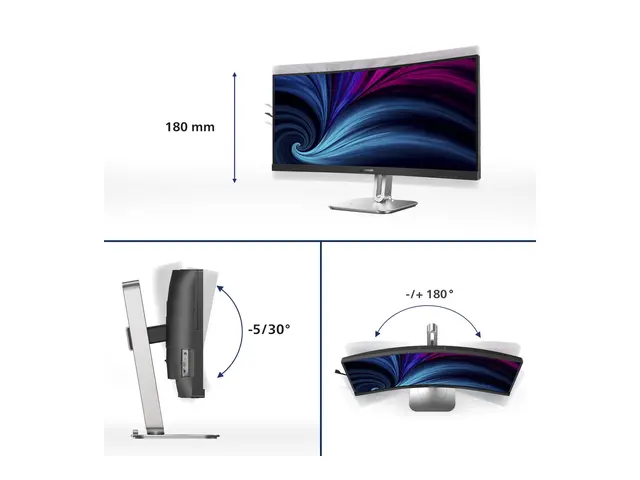 Philips 34B2U5600C - 5000 Series LED-skjerm kurvet USB 34" 3440 x ...