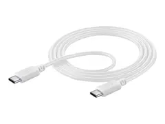 Cellular - USB-kabel - 24 pin USB-C (hann) til 24 pin USB-C (hann) 5 A - 120 cm - hvit