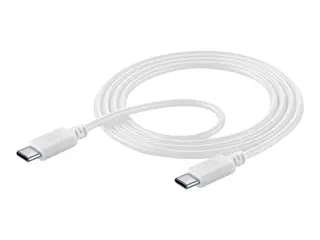 Cellular - USB-kabel - 24 pin USB-C (hann) til 24 pin USB-C (hann) 5 A - 120 cm - hvit