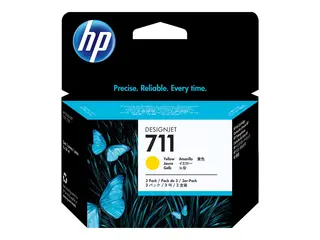 HP 711 - 3-pack - 29 ml - gul - original DesignJet - blekkpatron - for DesignJet T100, T120, T120 ePrinter, T125, T130, T520, T520 ePrinter, T525, T530