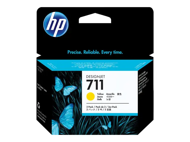 HP 711 - 3-pack - 29 ml - gul - original - DesignJet - blekkpatron...