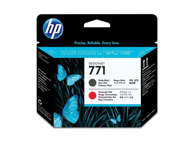 HP 771 - Matt svart, kromatisk rød skriverhode