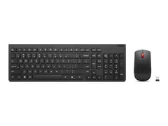Lenovo Essential Wireless Combo Gen 2 - Tastatur- og mussett tr&#229;dl&#248;s - 2.4 GHz - QWERTY - Norsk - svart - brun boks