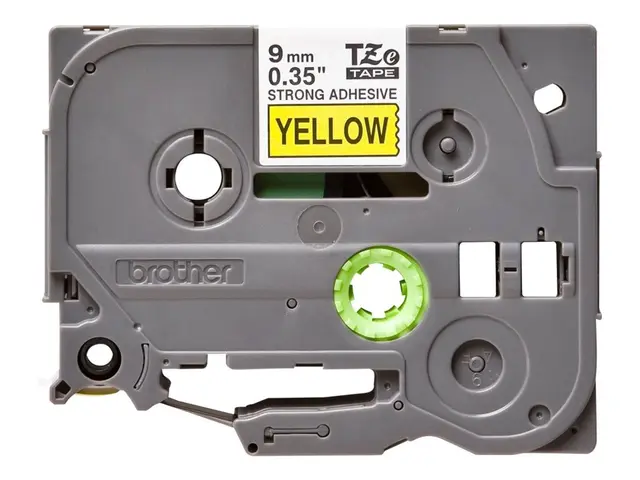Brother TZe-S621 - Ekstra sterk adhesiv svart på gult Rull (0,9 cm...