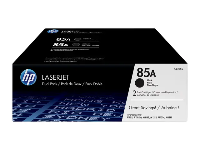 HP 85A - 2-pack - svart - original - LaserJet - tonerpatron (CE285AD)