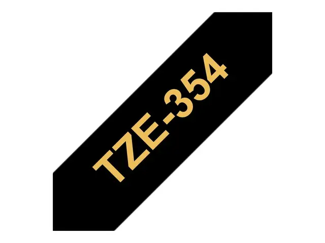 Brother TZe-R354 - Sateng gull på sort Rull (2,4 cm x 4 m) 1 kasse...