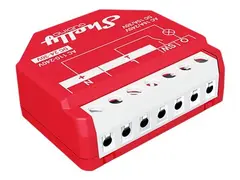 Shelly Wave - Smartsvitsj - 1 kanal, lang rekkevidde trådløs - Z-Wave - 864 MHz, 868.4 MHz - rød