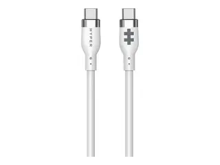 HyperJuice - USB-kabel - USB-C (hann) til USB-C (hann) USB 2.0 - 1.5 m - USB Power Delivery (60W), utvidet effektomr&#229;de (EPR) - hvit
