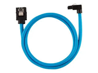 CORSAIR - SATA-kabel - Serial ATA 150/300/600 SATA (hann) rett, låst til SATA (hann) vinklet - 60 cm - blå (en pakke 2)
