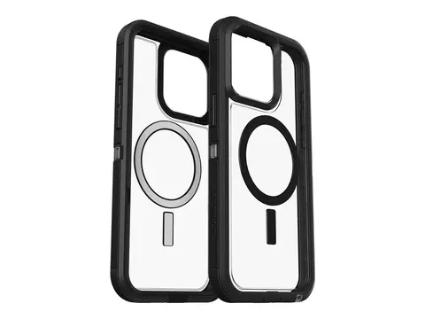 OtterBox Defender Series XT - Baksidedeksel for mobiltelefon robust - MagSafe-samsvar - polykarbonat, syntetisk gummi - m&#248;rk side (klar / svart) - for Apple iPhone 15 Pro Max