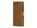 dbramante1928 Lynge - Lommebok for mobiltelefon helnarvet lær - gyllenbrun - for Samsung Galaxy S22 Ultra