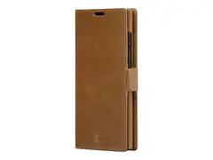 dbramante1928 Lynge - Lommebok for mobiltelefon helnarvet lær - gyllenbrun - for Samsung Galaxy S22 Ultra