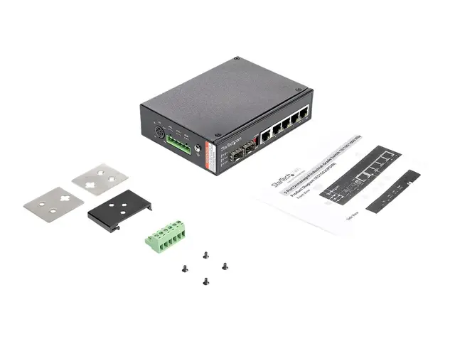 StarTech.com Industrial 6 Port Gigabit Ethernet Switch 4 PoE RJ45 ...