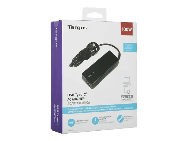 Targus - Strømadapter 100 watt PD (24 pin USB-C) svart