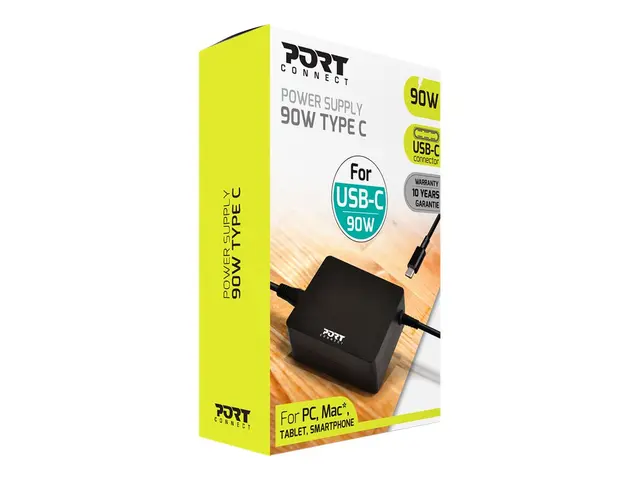 PORT Connect POWER SUPPLY TYPE C - Strømadapter AC 100-240 V 90 wa...