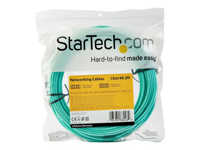 StarTech.com 15 m OM4 LC to Multimode Duplex Fiber Optic Patch Cab...