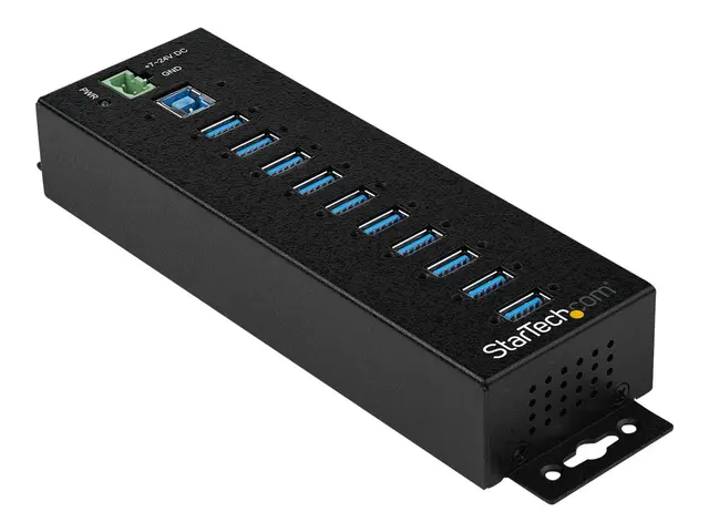 StarTech.com 10 Port USB Hub with Power Adapter, Surge Protection,...