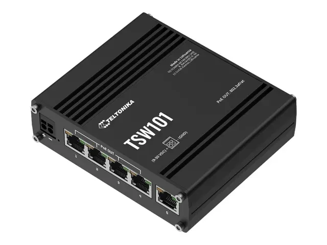 Teltonika TSW101 - Switch 5 x 10/100/1000 DIN-skinnemonterbar, veg...