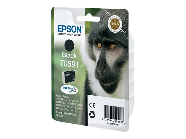 Epson T0891 - 5.8 ml - svart - original - blister - blekkpatron - ...