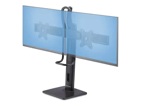 StarTech.com Crossbar Dual Monitor Desk Stand, Double 27inch Screens/VESA Stativ - for 2 skjermer - plastikk, aluminium, st&#229;l - svart - skjermst&#248;rrelse: 17&quot;-27&quot; - skrivebordsstativ