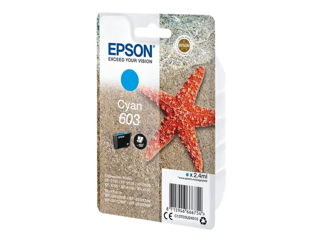 Epson 603 - 2.4 ml - cyan - original - blister - blekkpatron - for...