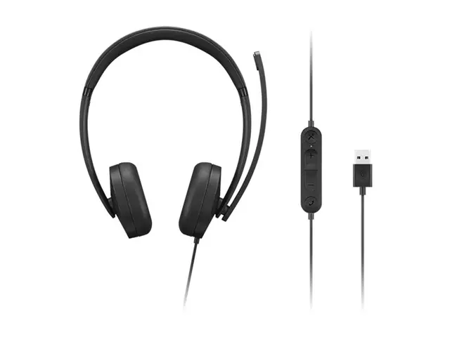 Lenovo Gen 2 - Hodesett on-ear kablet USB-A svart