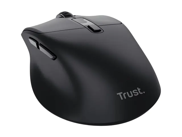 Trust Zevo - Mus - høyrehendt - optisk - 5 knapper trådløs - 2.4 GHz, Bluetooth - USB trådløs mottaker - svart 